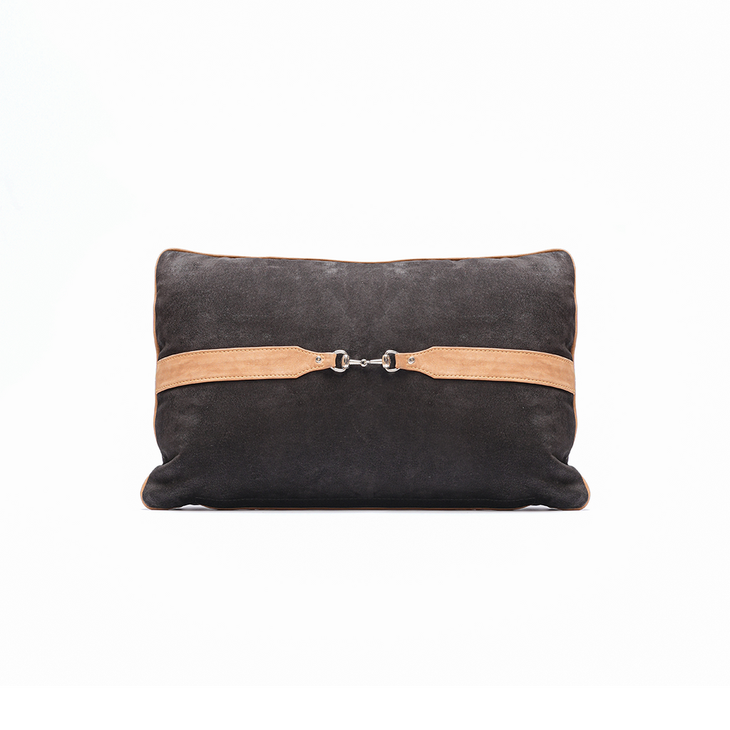 Rustic Bit Cushion – Textured Charm in Leather | Leather Galleria
