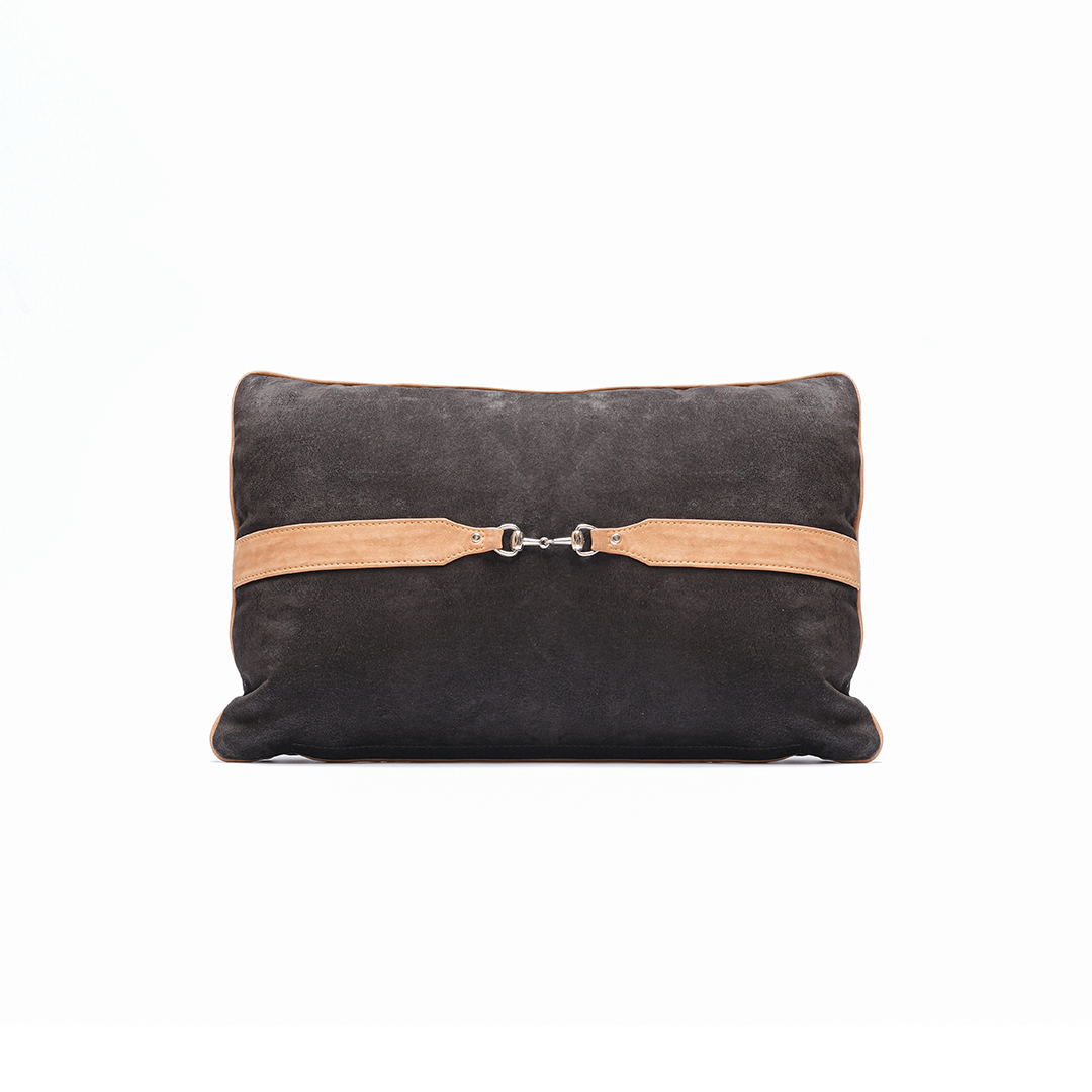 Rustic Bit Cushion – Textured Charm in Leather | Leather Galleria