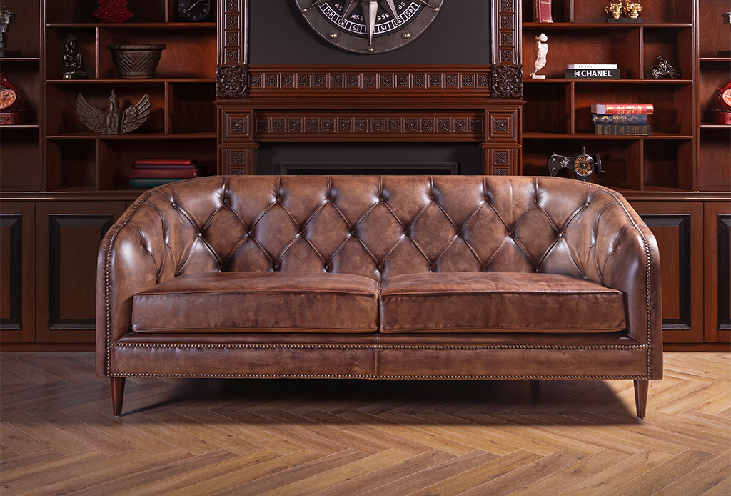 Tobean Chesterfield Leather Sofa – Handwaxed