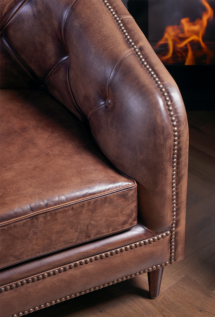 Tobean Chesterfield Leather Sofa – Handwaxed