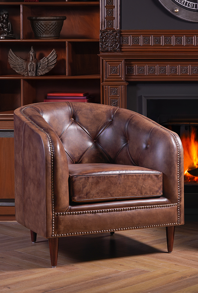 Tobean Chesterfield Leather Sofa – Handwaxed