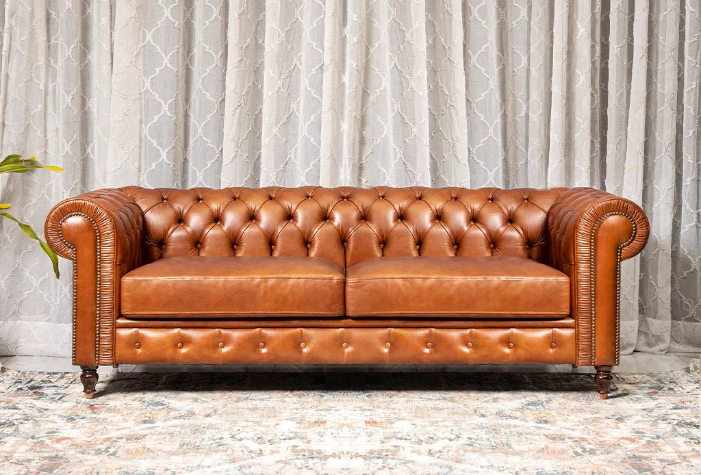 Bruno Leather Sofa 3-Seater is stylish and comfortable, perfect for modern living rooms.